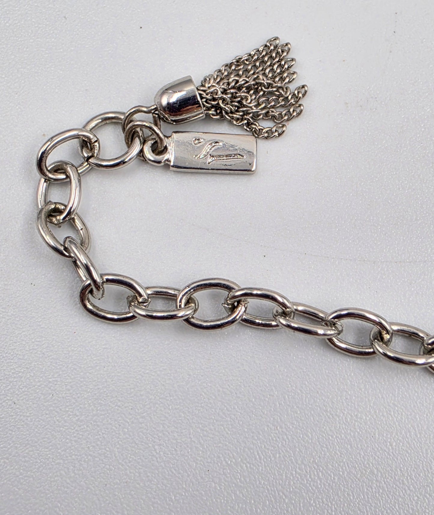 SIMPLY VERA WANG 17"-20" Ocean Blue Rhinestone/Silver Tone Chain Necklace