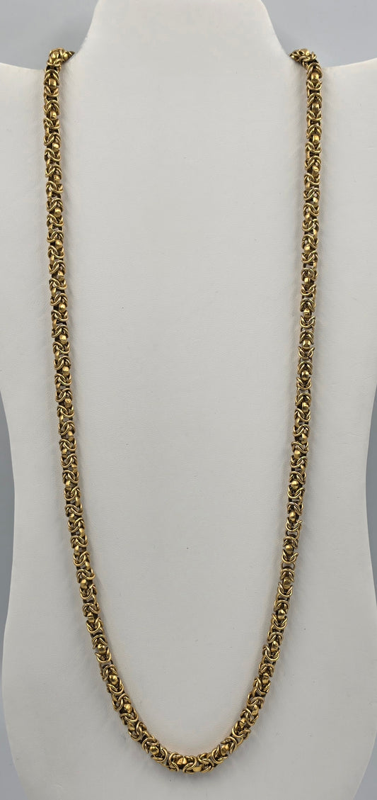 29" Gold Tone Byzantine Necklace