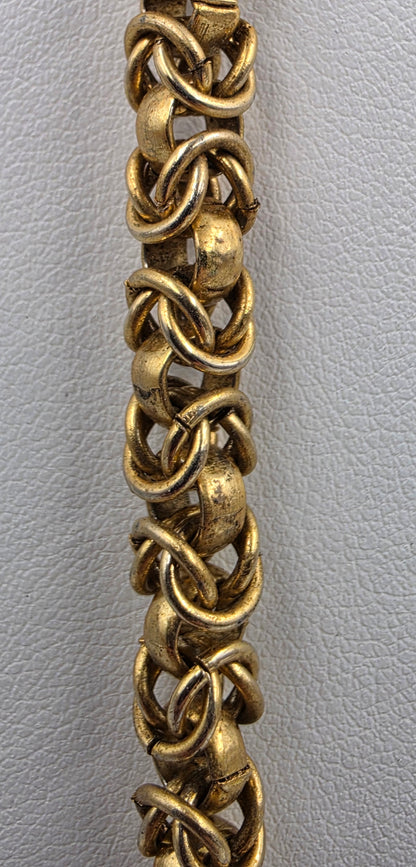 29" Gold Tone Byzantine Necklace