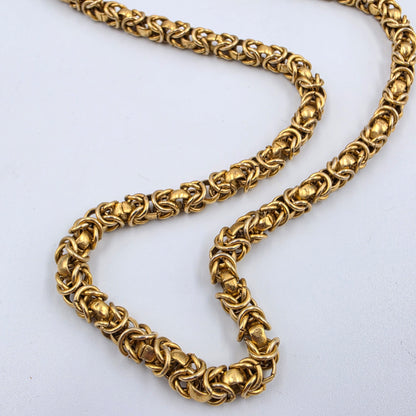 29" Gold Tone Byzantine Necklace