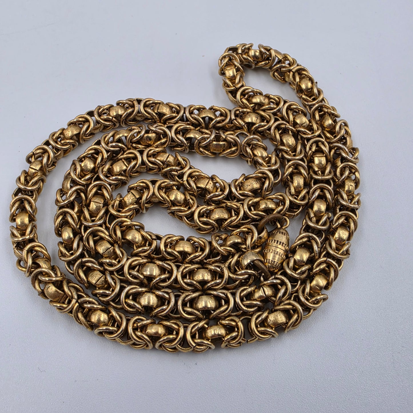 29" Gold Tone Byzantine Necklace