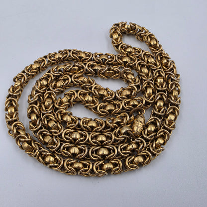 29" Gold Tone Byzantine Necklace