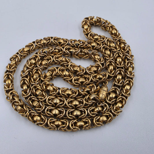 29" Gold Tone Byzantine Necklace