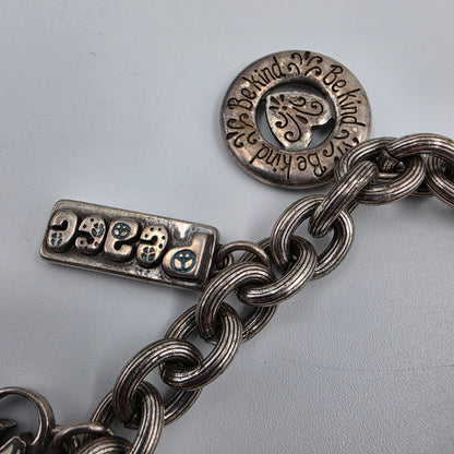 BRIGHTON 8.75" Vintage Multi Charm Peace Bracelet
