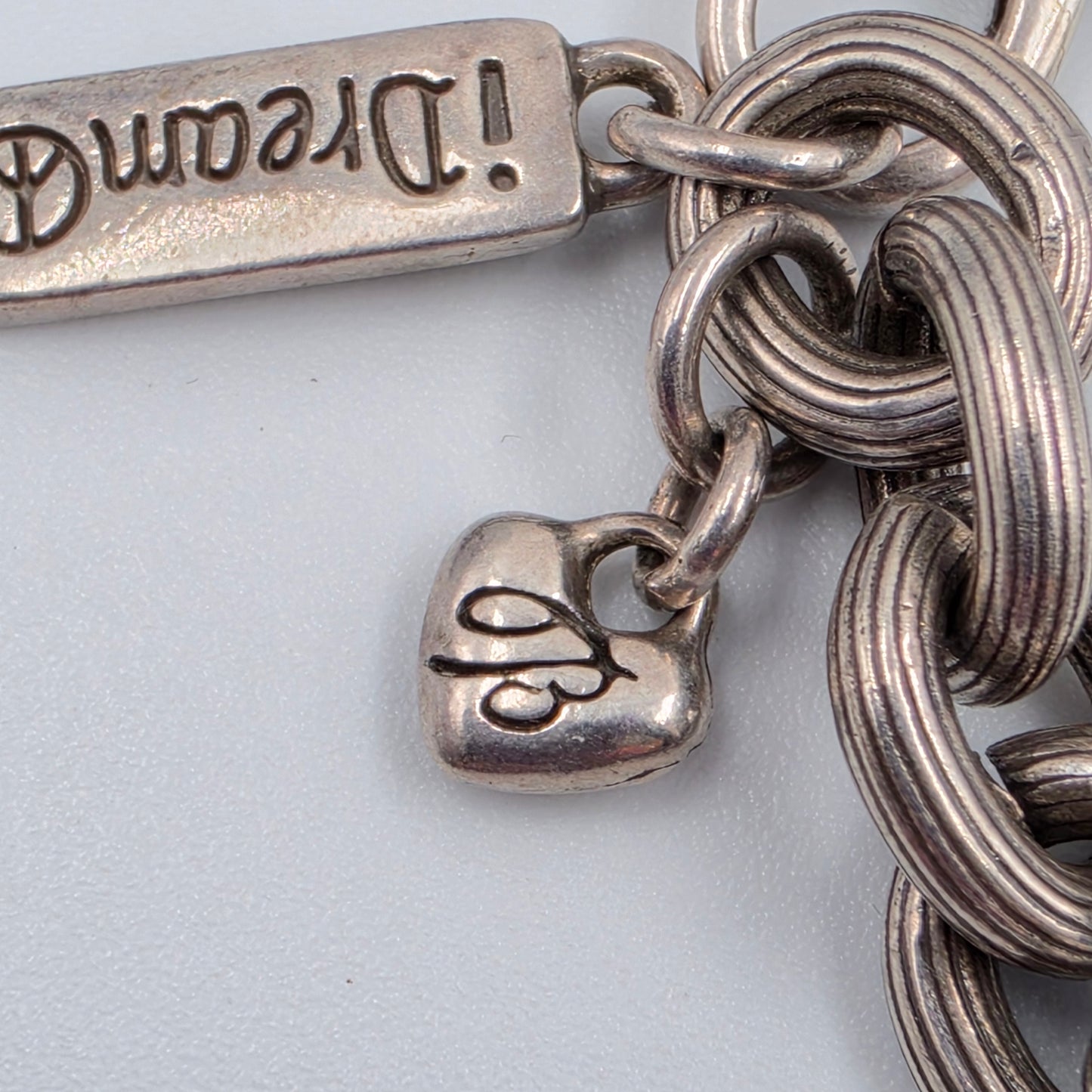 BRIGHTON 8.75" Vintage Multi Charm Peace Bracelet