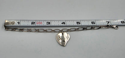 TIFFANY & CO. Genuine Sterling Silver Double Floating Heart 7.5" Bracelet