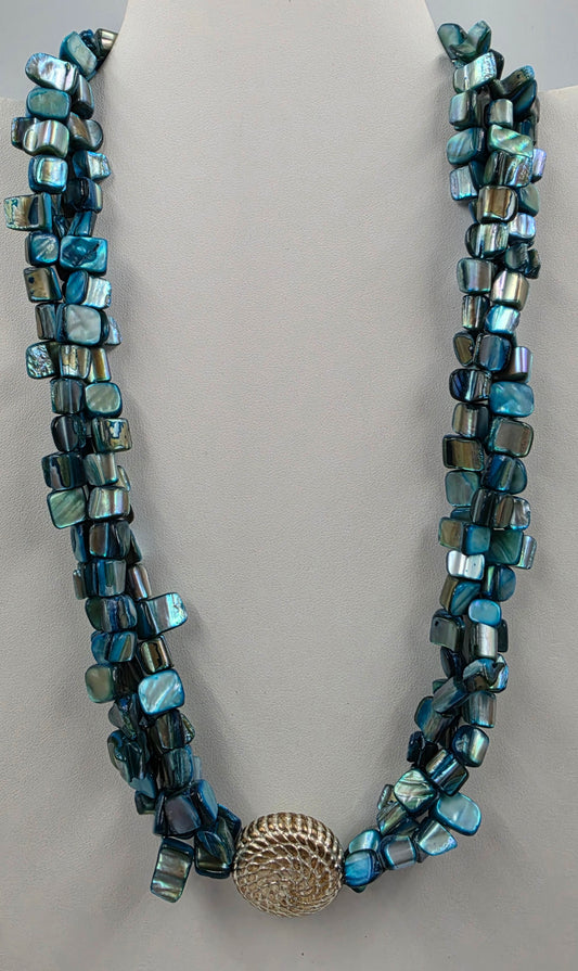 22"-24" Abalone Chip Multi Strand Necklace