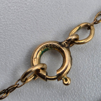 AMCO Vintage 1950's Petit Point Floral/14k Gold Filled 18" Necklace