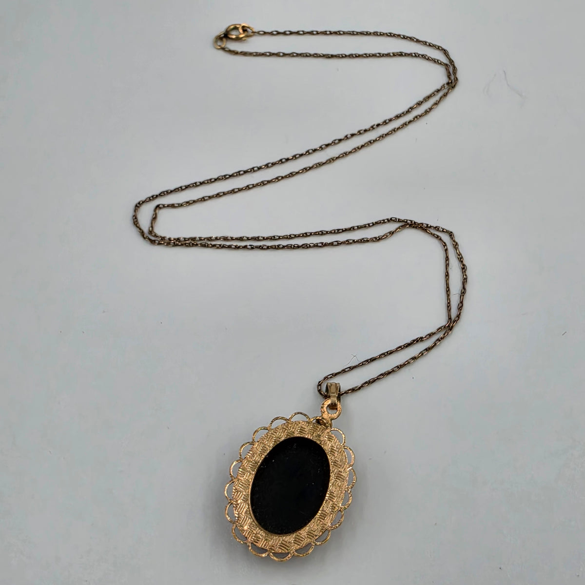 AMCO Vintage 1950's Petit Point Floral/14k Gold Filled 18" Necklace