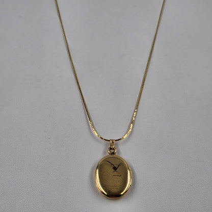 14k 18" Necklace/Hand Carved 14k Locket