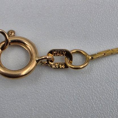 14k 18" Necklace/Hand Carved 14k Locket