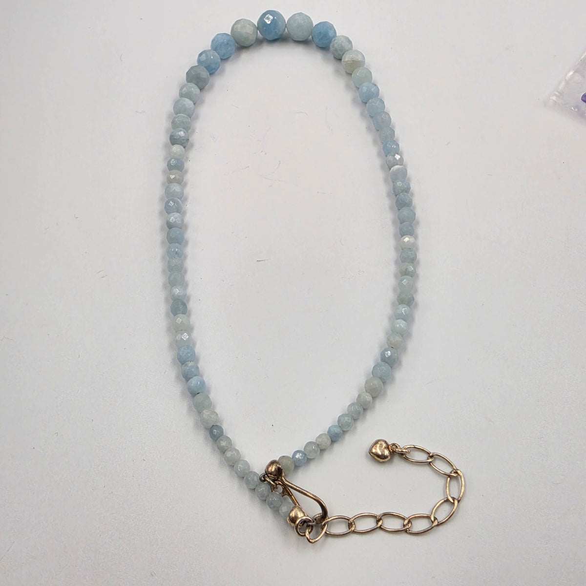 DESERT ROSE TRADING Graduated 4mm-11mm/Faceted Aquamarine/Sterling silver Necklace