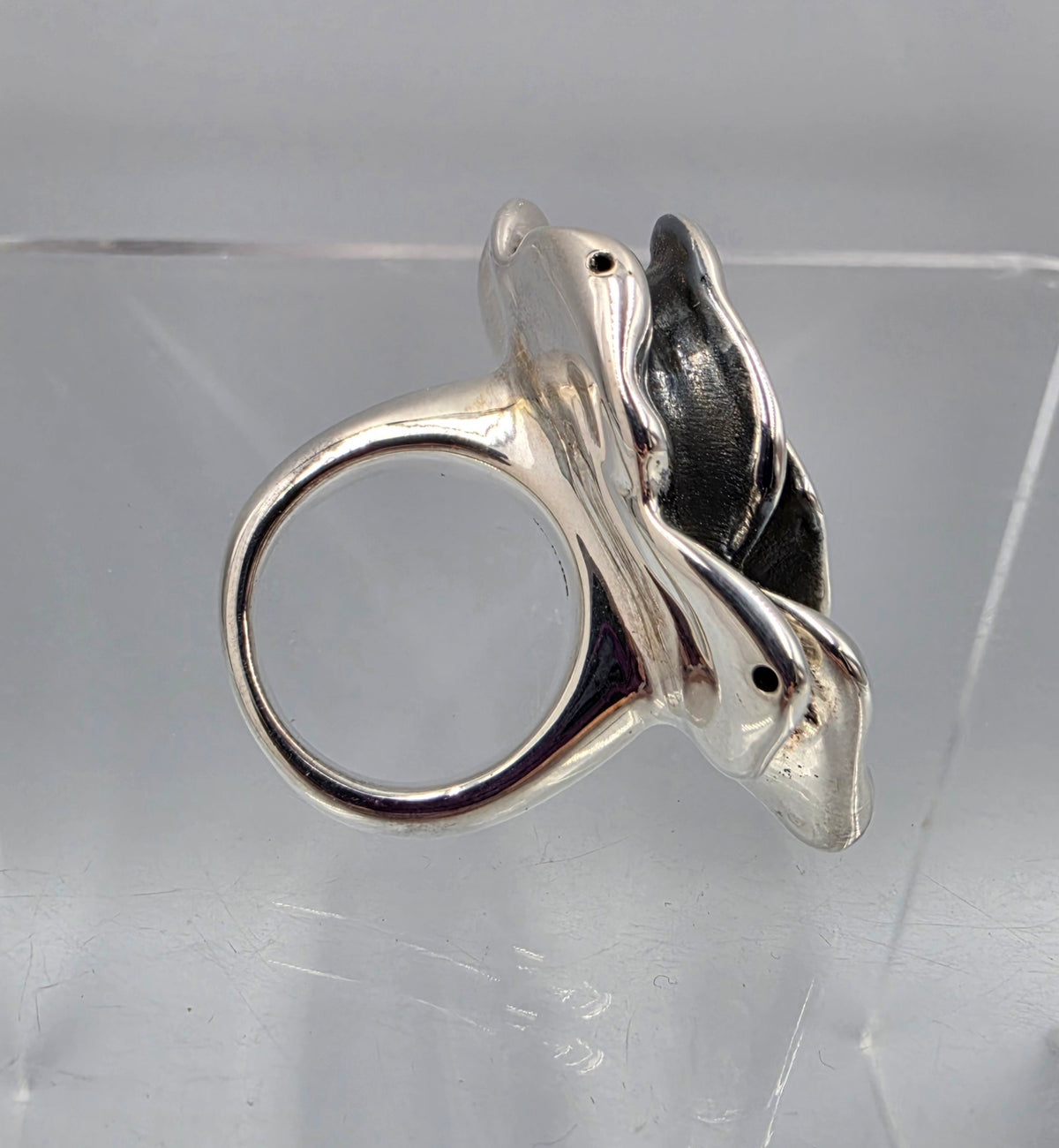 KENCRAFT Sterling Silver Molded Rose Ring Size 7.75