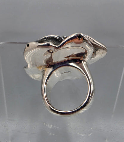 KENCRAFT Sterling Silver Molded Rose Ring Size 7.75
