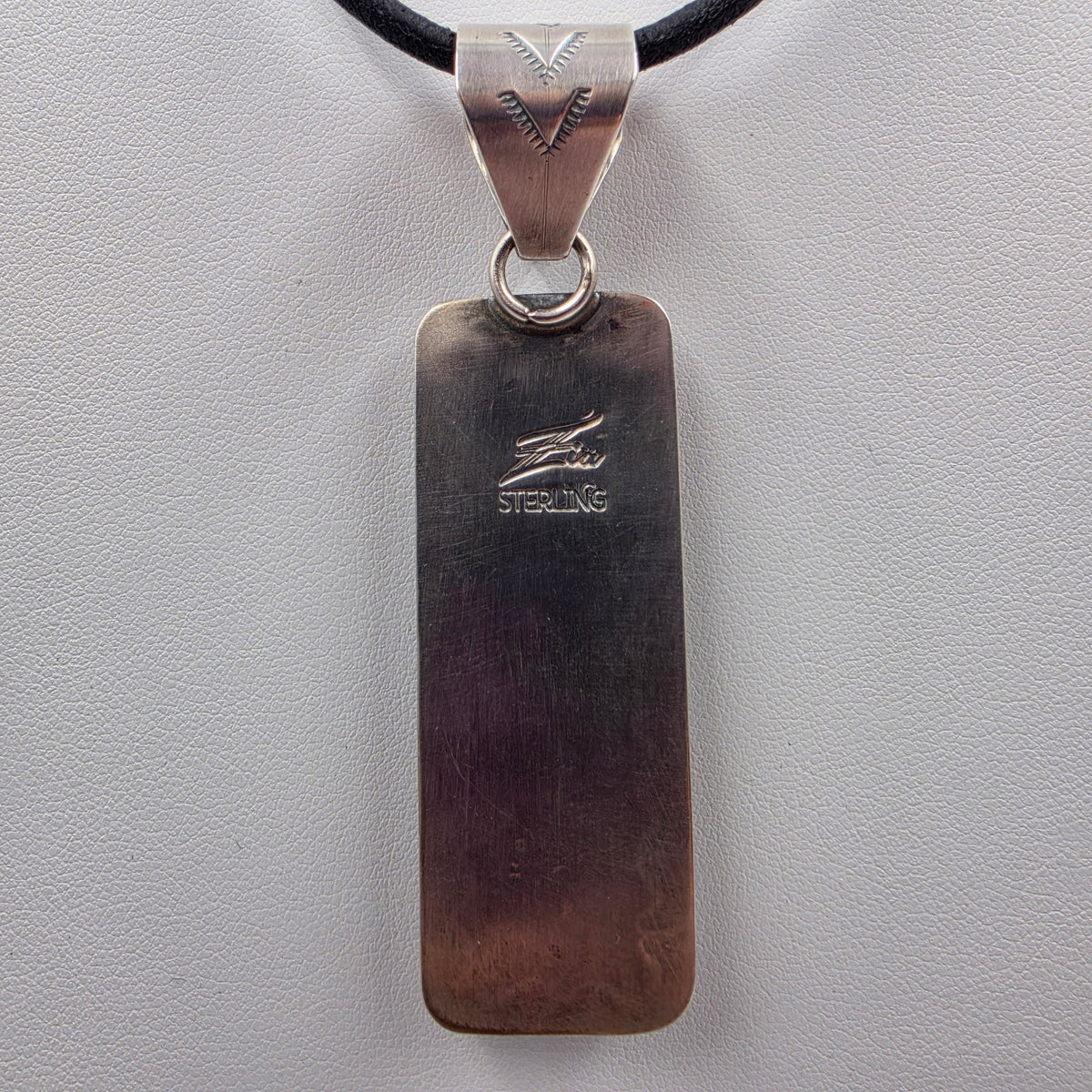 Native American Signed Turquoise/Spiny Oyster/Sterling Silver Pendant