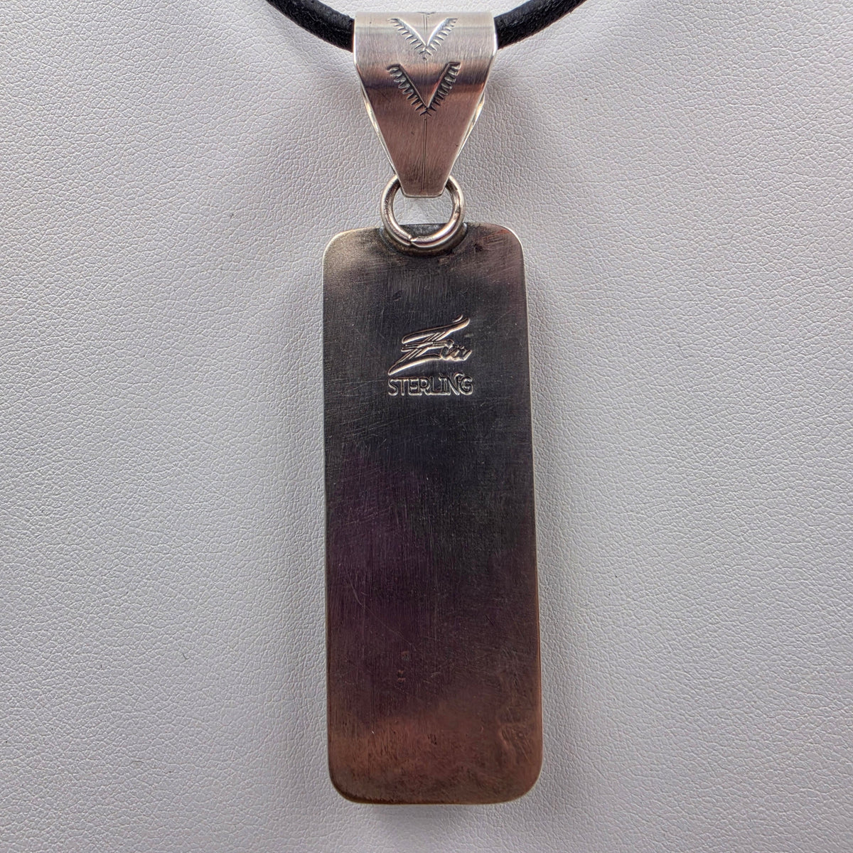Native American Signed Turquoise/Spiny Oyster/Sterling Silver Pendant