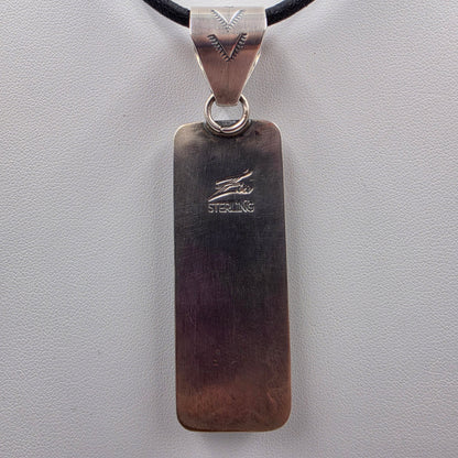 Native American Signed Turquoise/Spiny Oyster/Sterling Silver Pendant