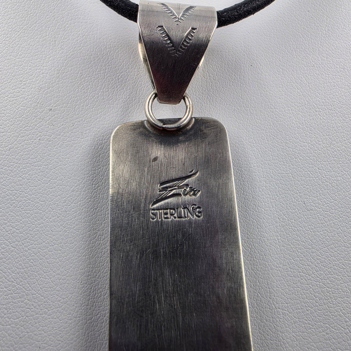 Native American Signed Turquoise/Spiny Oyster/Sterling Silver Pendant
