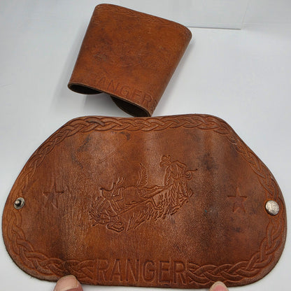 RANGER Vintage 1950's-60's Tooled Leather Wrist Guards