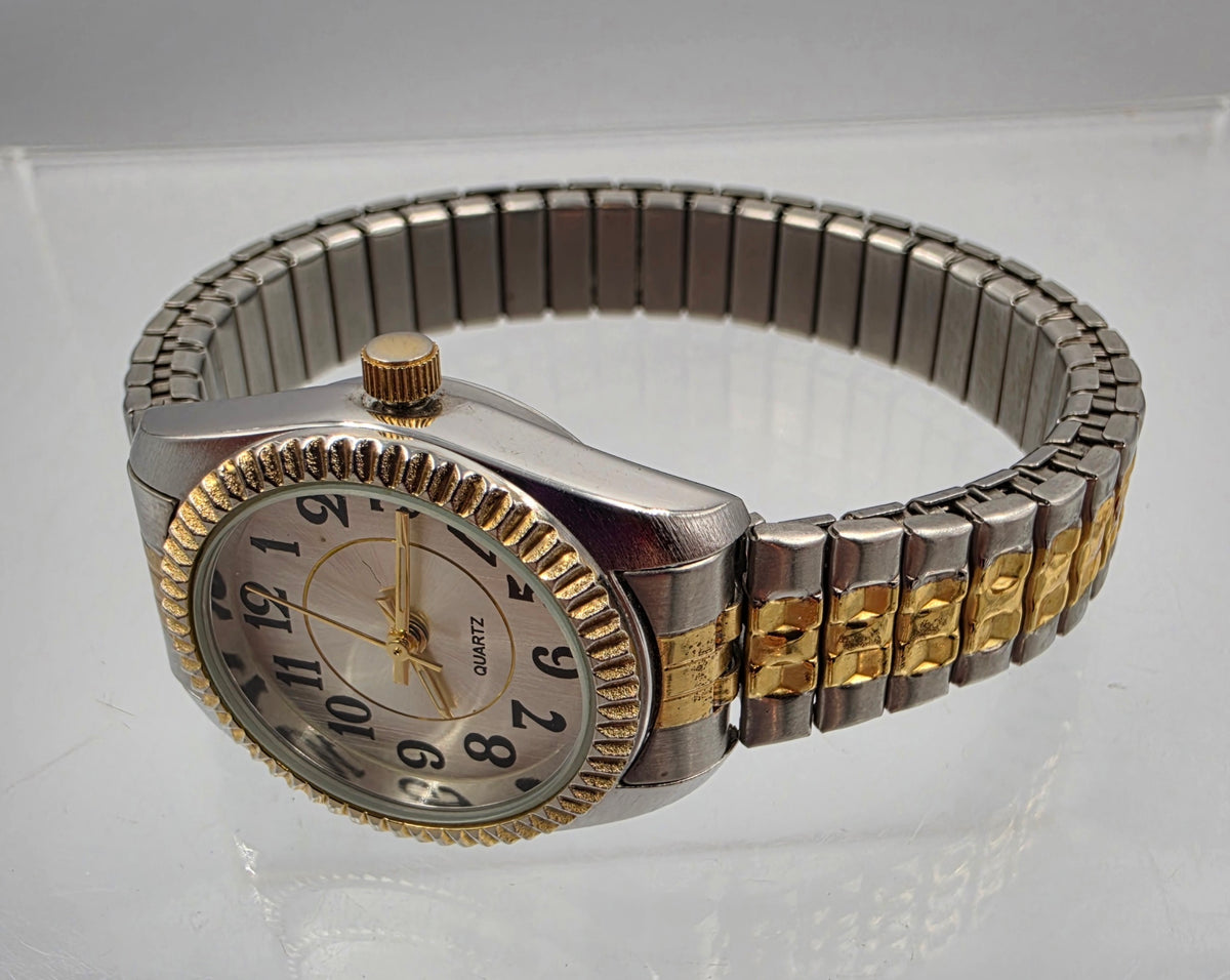 M.Z. BERGER Two Tone Gold/Silver Tone Women's Expansion Band Watch