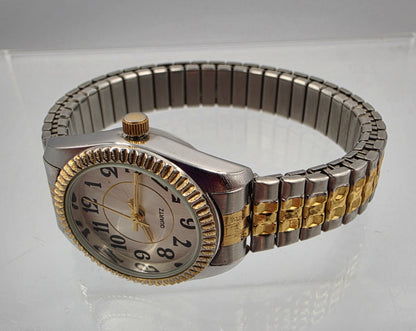 M.Z. BERGER Two Tone Gold/Silver Tone Women's Expansion Band Watch