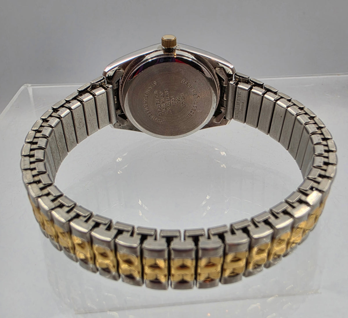 M.Z. BERGER Two Tone Gold/Silver Tone Women's Expansion Band Watch