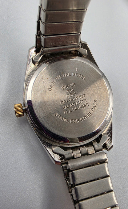 M.Z. BERGER Two Tone Gold/Silver Tone Women's Expansion Band Watch