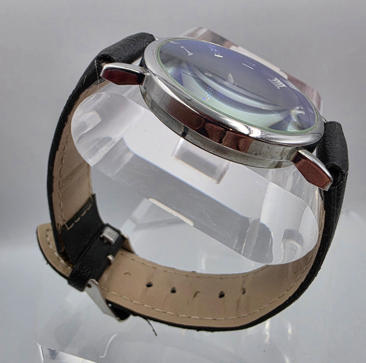 YASOLE Blue Dial/Black Vegan Leather Band Men's Watch