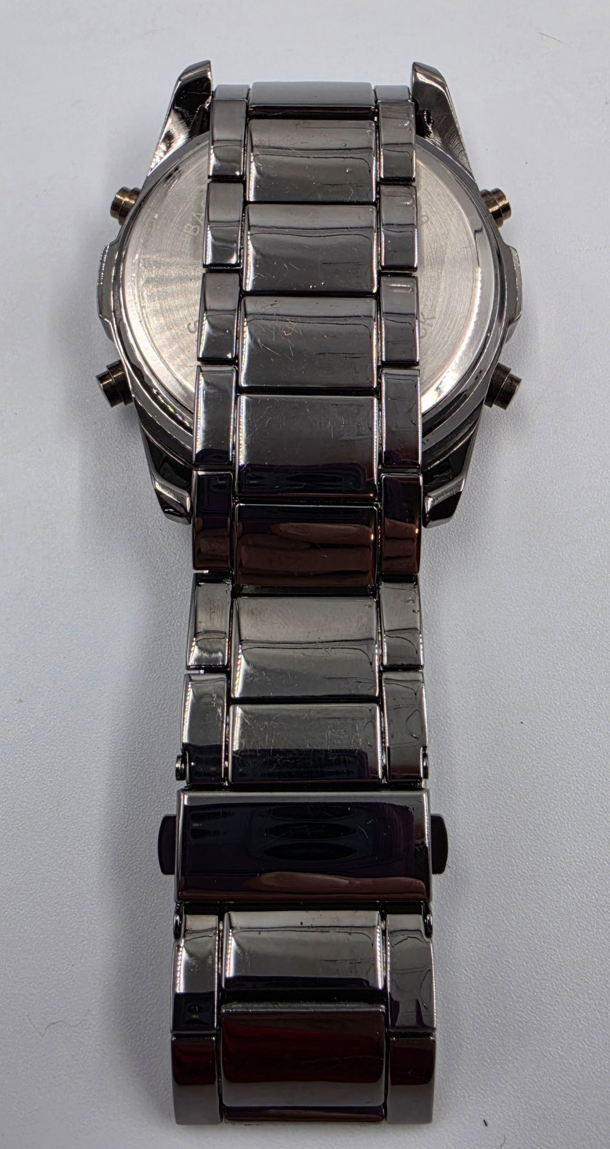 48mm Case/ 8" Black Stainless Steel Day/Date/Timer/Chronograph Men's Watch