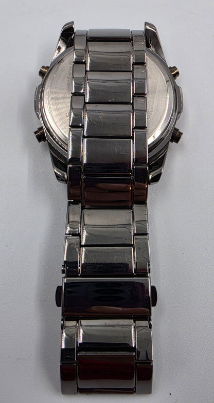 48mm Case/ 8" Black Stainless Steel Day/Date/Timer/Chronograph Men's Watch