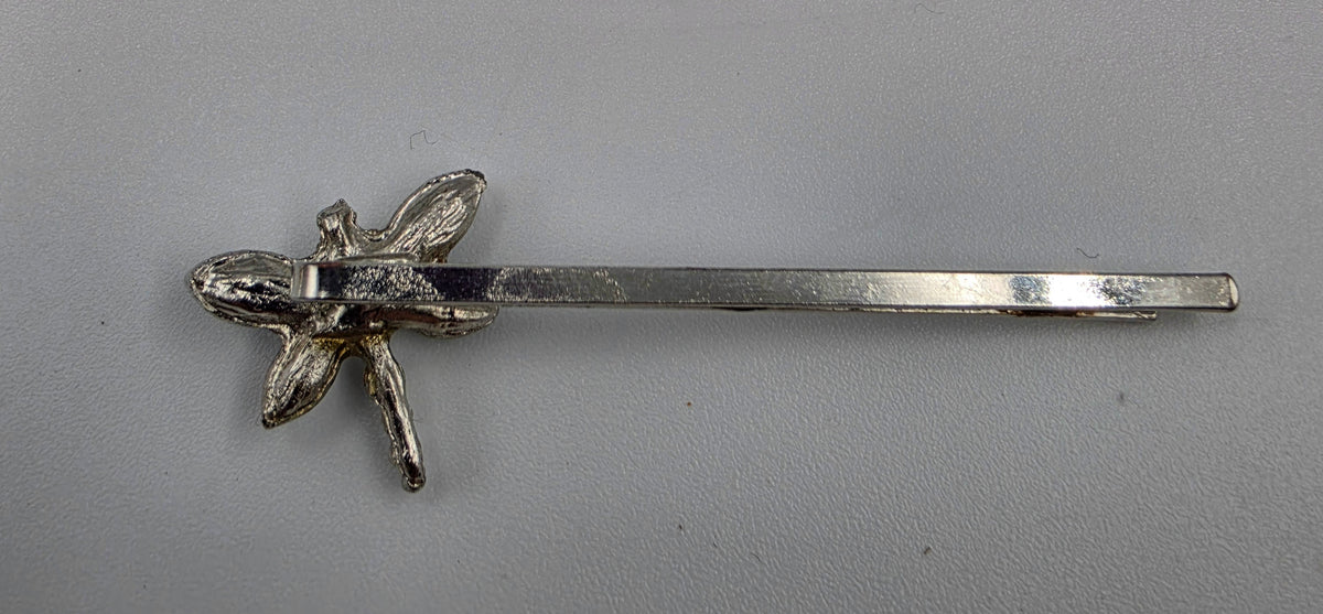Clear Iridescent Dragonfly Rhinestone Vintage Bobby Pin