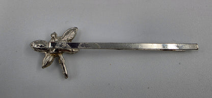 Clear Iridescent Dragonfly Rhinestone Vintage Bobby Pin
