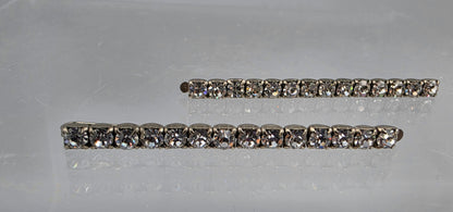 Clear Rhinestone/Silver Tone Vintage Bobby Pins