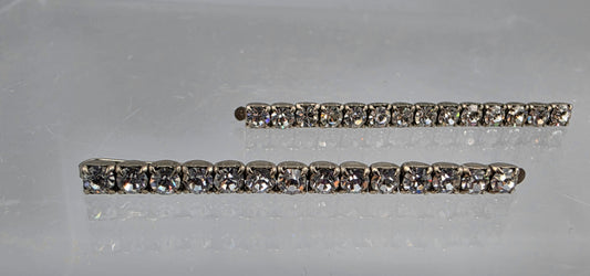 Clear Rhinestone/Silver Tone Vintage Bobby Pins