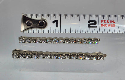 Clear Rhinestone/Silver Tone Vintage Bobby Pins