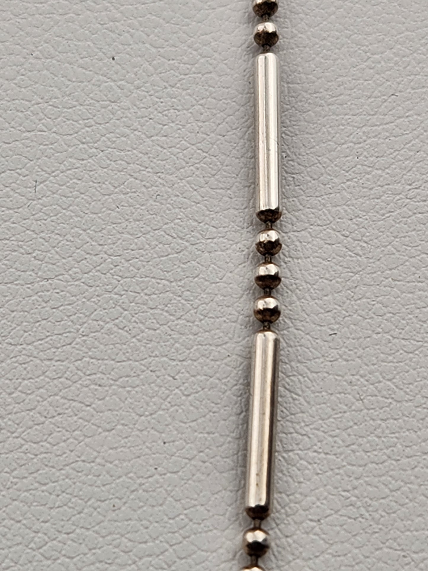 Italian Sterling Silver 18" Bar and Bead Necklace