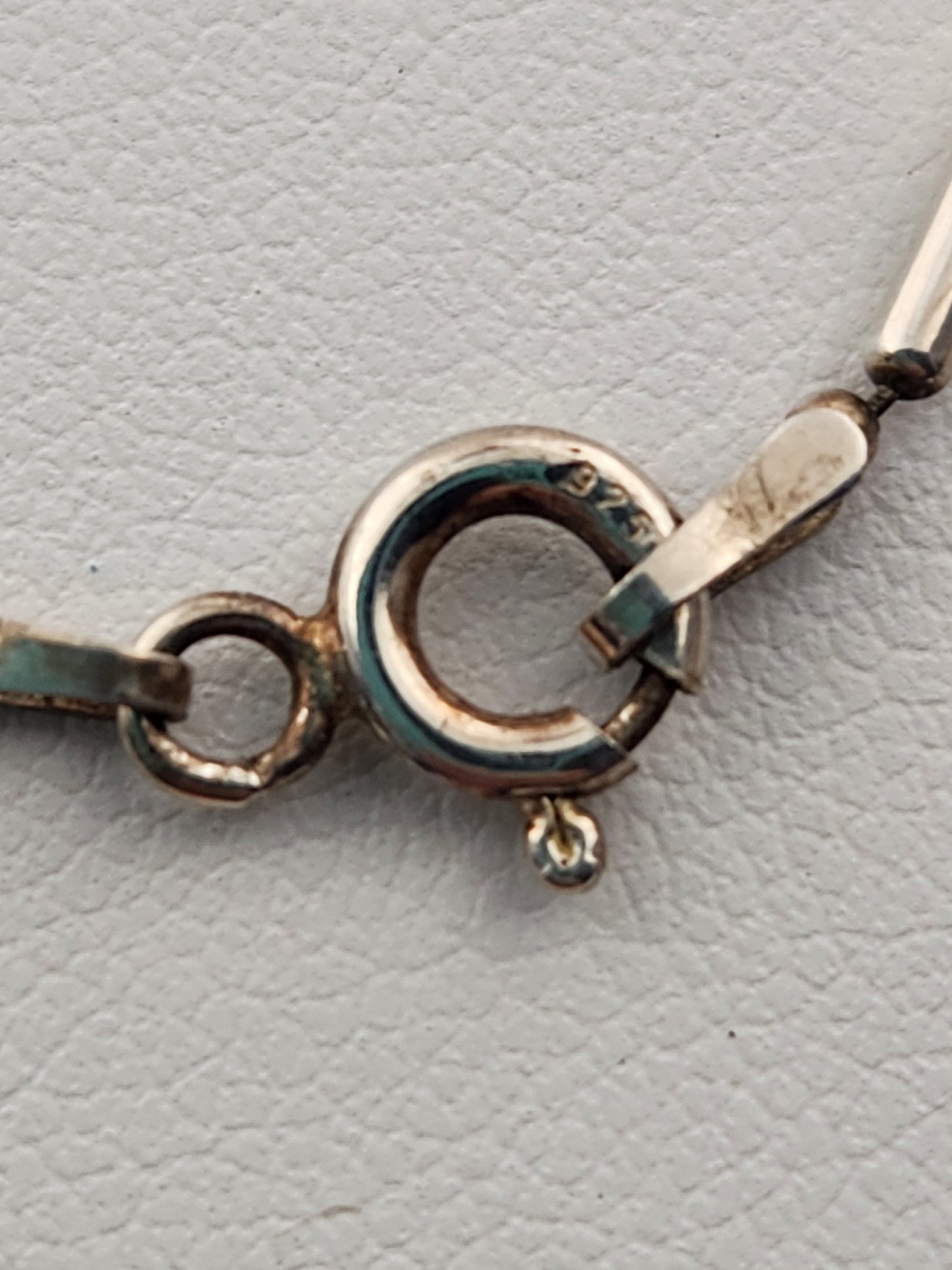 Italian Sterling Silver 18" Bar and Bead Necklace