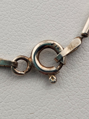 Italian Sterling Silver 18" Bar and Bead Necklace