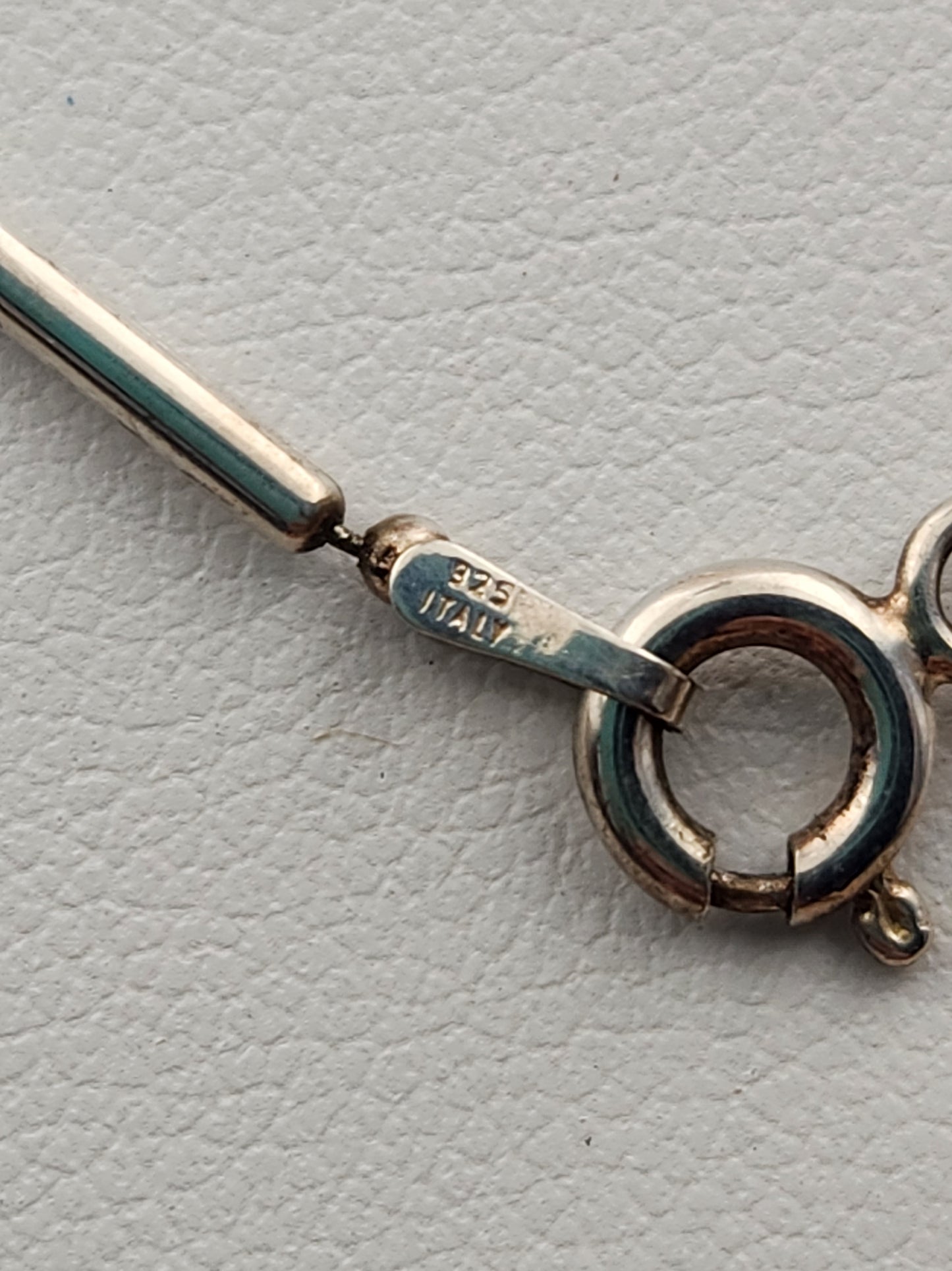 Italian Sterling Silver 18" Bar and Bead Necklace