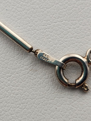 Italian Sterling Silver 18" Bar and Bead Necklace