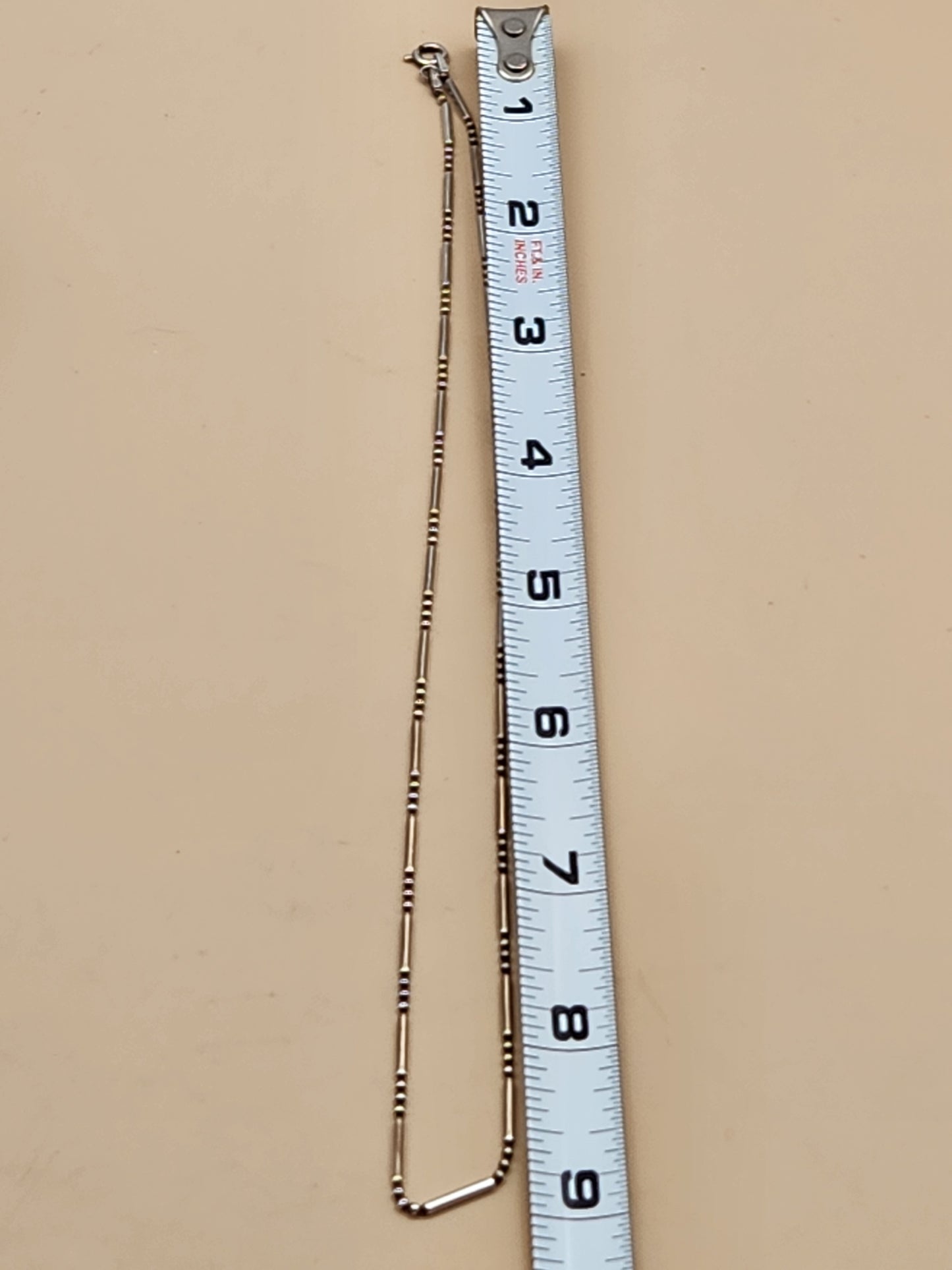 Italian Sterling Silver 18" Bar and Bead Necklace