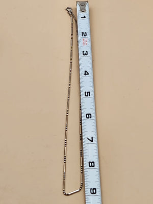 Italian Sterling Silver 18" Bar and Bead Necklace