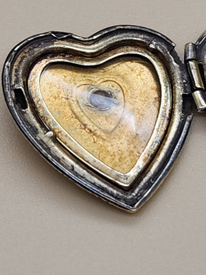 L.S. AND COMPANY Diamond/Sterling Silver/ Antique WWII Sweetheart Locket