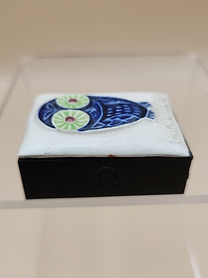 Ceramic Topped Vintage Matchbox Cover With Wood Matches From Monaco