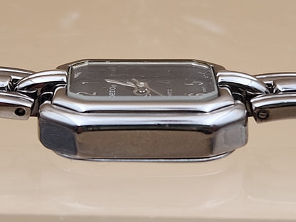 CAPEZIO 1980's Silver Tone/Black Dial Analog Watch NEW BATTERY