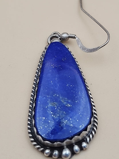 ELOISE KEE NAVAJO  Lapis Lazuli/Sterling Silver Dangle Earrings