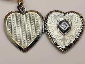 L.S. AND COMPANY Diamond/Sterling Silver/ Antique WWII Sweetheart Locket
