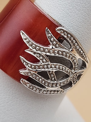 Carnelion Agate-Aqeeq/Sterling Silver Ring Size 8