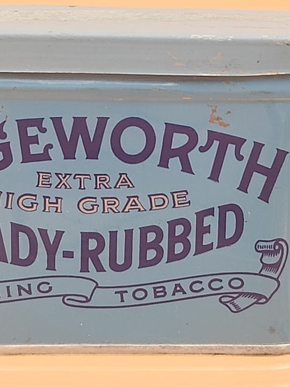 1920's LARUS & BROTHER CO./EDGEWORTH Vintage Advertising Tin Can With Hinged Lid