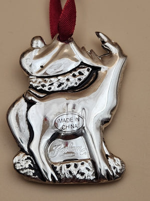 GORHAM Sterling Silver Plated Santa Claus Christmas Ornaments Set Of 3